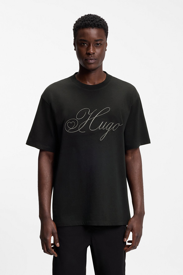 ΜΠΛΟΥΖΑ T-SHIRT HUGO - 001 ΜΑΥΡΟ